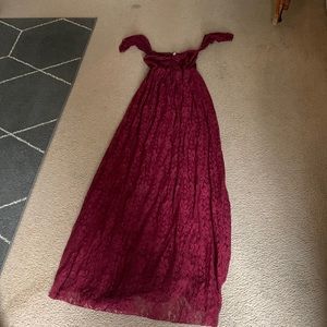 Red Lace Maternity Gown